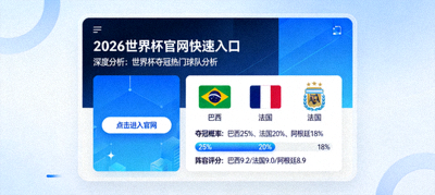 2026世界杯官网快速入口 - 深度分析：世界杯夺冠热门球队分析